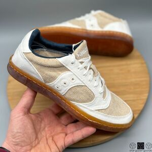 Saucony Shoes Mens 6.5 Beige Originals Jazz Court RFG Low Top Sneaker Gum Bottom